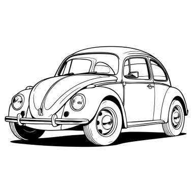 Dönüştürülebilir siyah beyaz araba tasarım ve renklendirme için mükemmel.