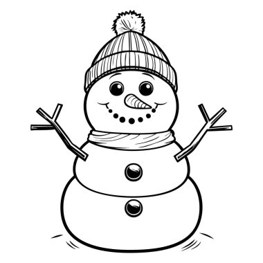 Şapkası ve atkısı olan sevimli kardan adam kış renklerine uygun.