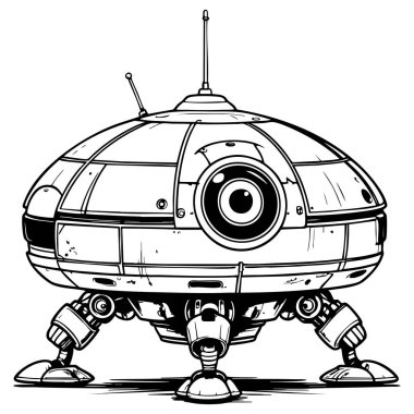 Bacakları ve antenleri bilim kurgu boyama sayfası sanatı için biçilmiş kaftan.