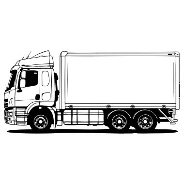 Çocuklar için modern dağıtım kutusu yan görünüm boyama sayfası