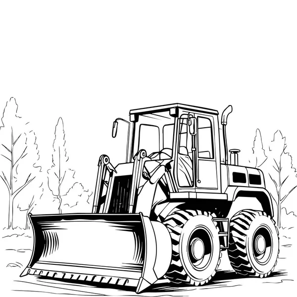 Ağır buldozer makine hattı boyama eğlencesi için çalışıyor