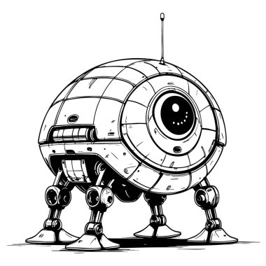 Çocuklar için muhteşem fütürist robot yaratık çizimi basılabilir bilim kurgu sanatı sayfasını boyuyor