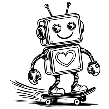 Siyah-beyaz çizgili güzel bir kaykay sürüşü.