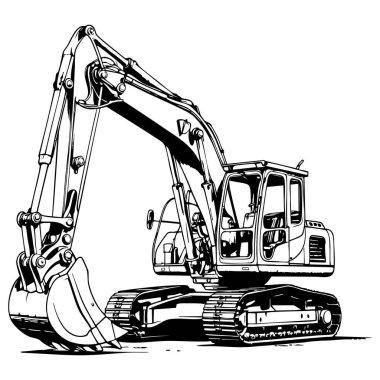 Çocuklar için ayrıntılı kazı çizgisi çizimi resim resimleme etkinlik inşaatı araç temalı yazdırılabilir sayfa