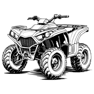 Araç renklendirme için tüm arazi dörtlü bisiklet resimlemesi güçlü