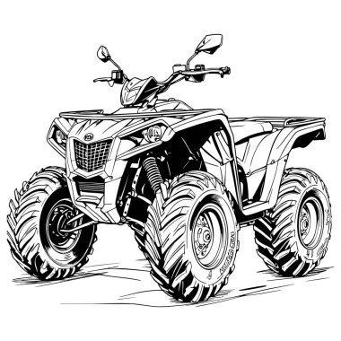Renklendirme sayfaları için off road atv dörtlü bisiklet illüstrasyonuName