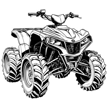 Dynamic ATV quad bike illustration designed for coloring enthusiasts who love off road adventure vehicles