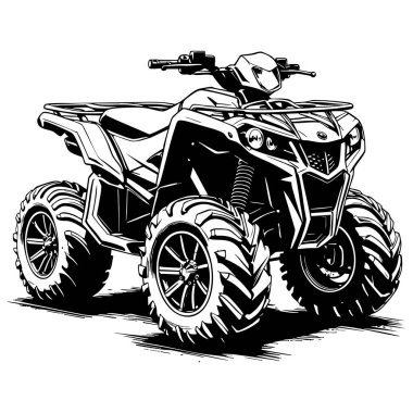 Kas yapısı ve ağır lastikleri olan agresif dörtlü bisiklet off road grafikleri için idealdir.