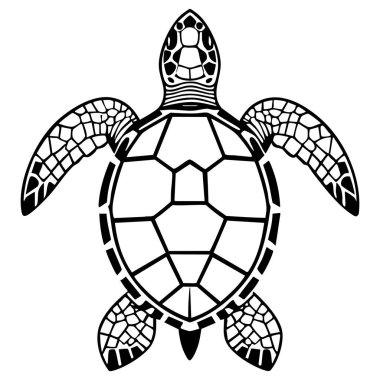 Karmaşık deniz kaplumbağası taslak çizimi gelişmiş renklendirme sayfaları için ideal sanat terapisi rahatlama ve basılabilir tasarım projeleri