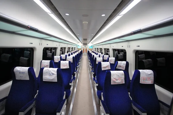 Εσωτερικό Του Σύγχρονου Τρένου Σεούλ Κορέα Incheon Express — Φωτογραφία Αρχείου