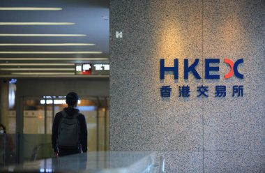 Hong Kong, 20 Ocak 2021: Hong Kong borsasının dışı. Hong Kong Asya borsası.. 