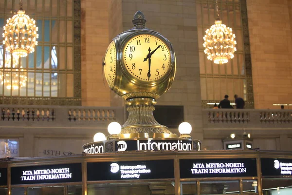 Horloge Dans Rue Ville Gare Géante New York — Photo