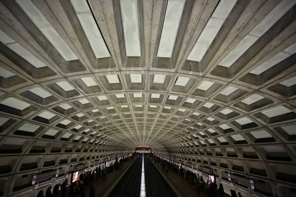 Washington Oct Metro Train Move Fast Channel Washington October 2016 — Φωτογραφία Αρχείου