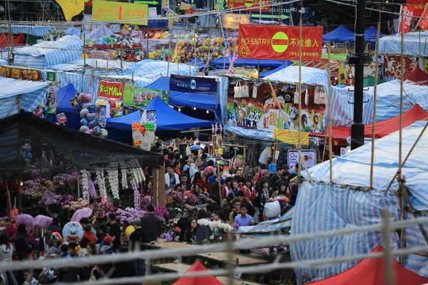 Hoge Hoek Van Drukke Markt Azië — Stockfoto