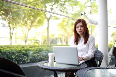 dizüstü bilgisayar üzerinde çalışan güzel kadın