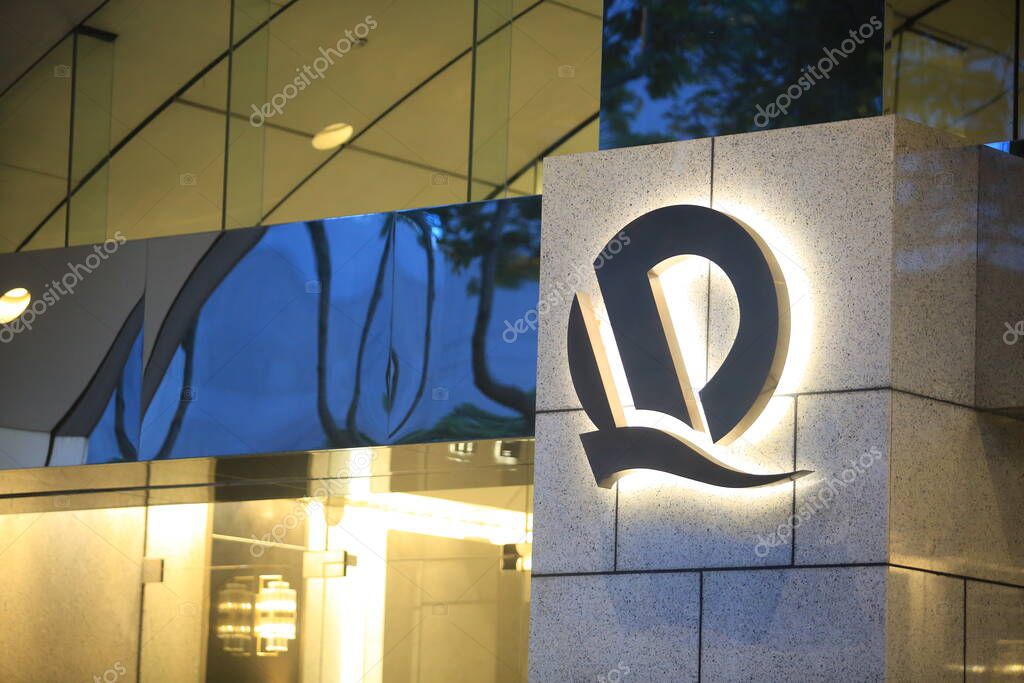Hong Kong - September 22 2021: the China Evergrande Center as Evergrande's group headquarter in Hong Kong, Wan chi . one of china property developer.