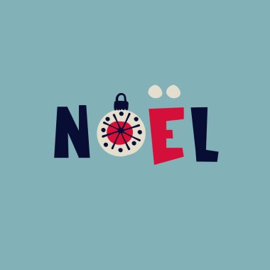 Noel tebrik mektupları. Fransızca yazıda Noel yazıyor.