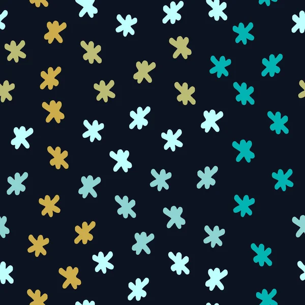 Nahtloses Muster mit handgezeichneten Flocken für Geschenkverpackung, Oberflächendesign und andere Designprojekte — Stockvektor