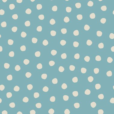 Yüzey tasarımı ve diğer tasarım projeleri için mavi zemin üzerinde pürüzsüz polka-nokta deseni
