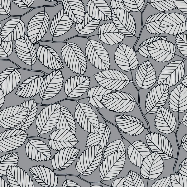 Безшовний візерунок з гілками в'язаного дерева та листям для дизайну поверхні та інших дизайнерських проектів — стоковий вектор
