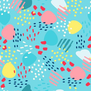 Elle çizilmiş soyut elementlerle kusursuz desen