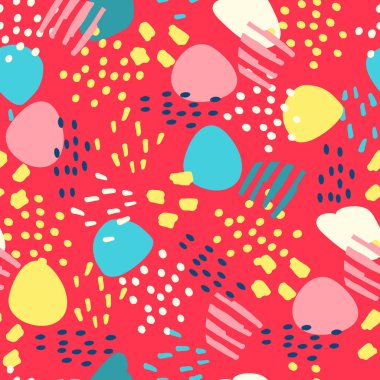 Elle çizilmiş soyut elementlerle kusursuz desen