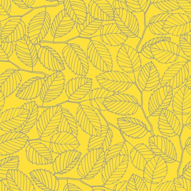 Elle çizilmiş karahindiba çiçekleriyle kusursuz desen, modaya uygun sarı ve gri renkler