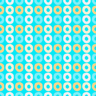 Yüzey tasarımı ve diğer tasarım projeleri için düzensiz çok renkli dairelere sahip pürüzsüz desen