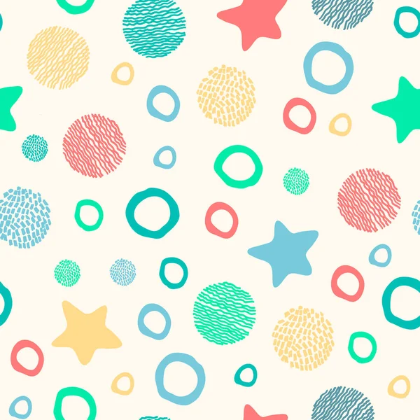 Seamless pattern, ivory-colored background. Outer space concept — Stockvektor