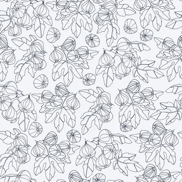 Modèle sans couture. branches de figuier avec des fruits. Illustration vectorielle détaillée — Image vectorielle