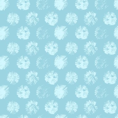 Mavi arka planda el çizimi karahindiba çiçeği başlıklı kusursuz desen