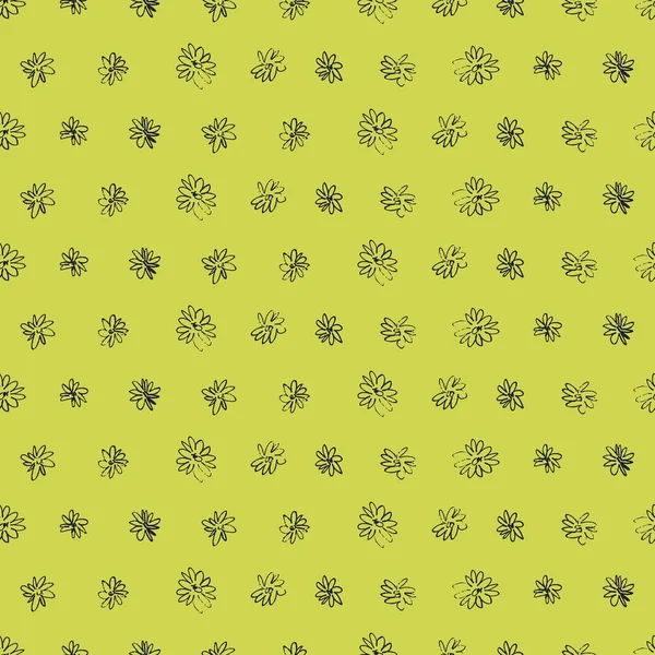 Naadloos patroon met rijen handgetekende weidebloemen voor oppervlakteontwerp en andere ontwerpprojecten — Stockvector