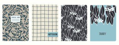 Dalları, böğürtlenleri ve kılavuz çizgileri olan şablonlara dayalı kapak sayfaları. Başlıklar izole, değiştirilebilir