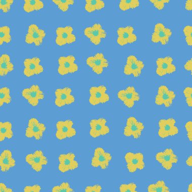 Elle çizilmiş kusursuz desen kalın çiçekler. Çiçek Bloğu Yazıcıları Noel renk kombinasyonlarından esinlenilmiştir