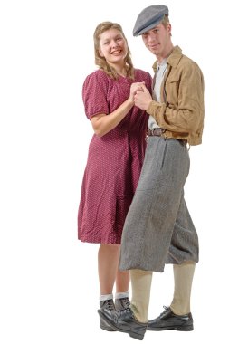 vintage giyim, 40'lı genç dansçıların çiftler