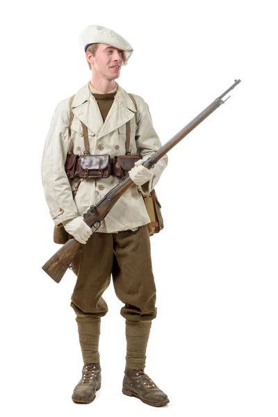 Franska mountain infanteri soldat under andra världskriget — Stockfoto