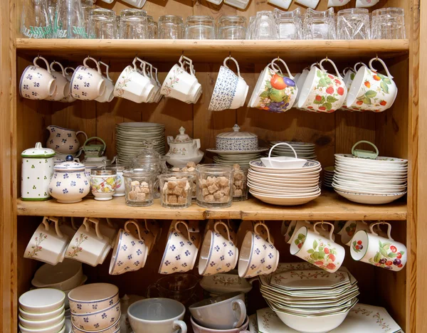 Cabinet with crockery — Stock Photo, Image