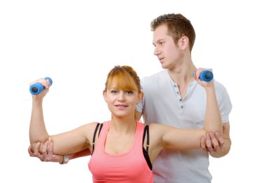  Koç ile genç kadının yapması germe egzersizleri