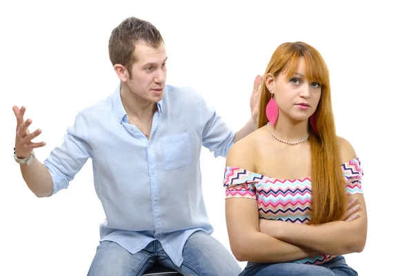 Couple have an argument because of relationship crisis — Stock Photo, Image