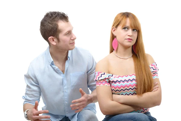 Couple have an argument because of relationship crisis — Stock Photo, Image