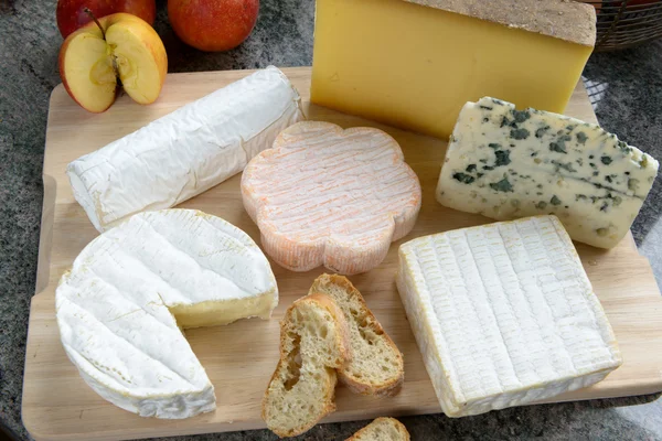 Taca z różnych francuskich serów — Zdjęcie stockowe