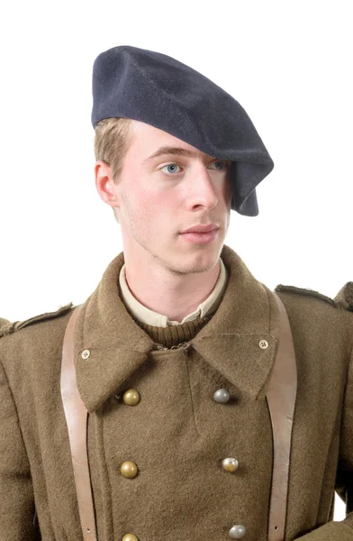 Portrait of a young French soldier in 1940 — Stock Photo, Image