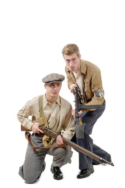 Two young resistant to the liberation in 1944 — Stock Photo, Image