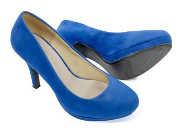 Mavi yüksek topuklu çifti