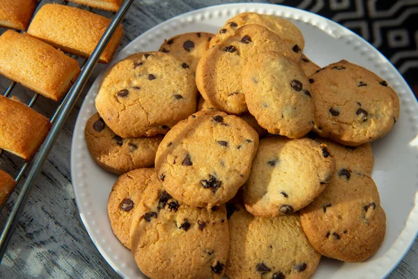 Deliciosos Biscoitos Caseiros Chocolate — Fotografia de Stock