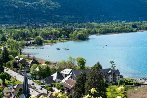 Una Hermosa Vista Los Alpes Franceses Lago Annecy Francia — Foto de Stock