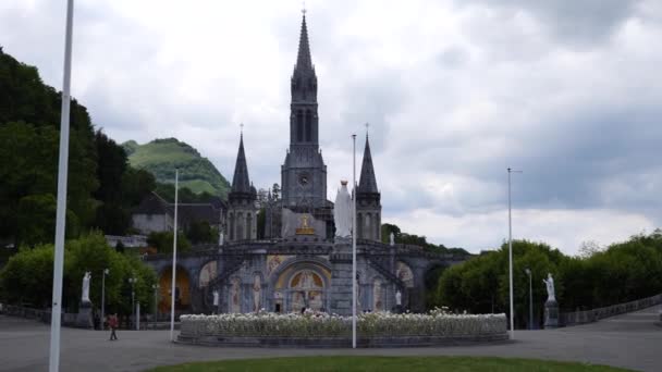フランスルルド大聖堂の眺め — ストック動画