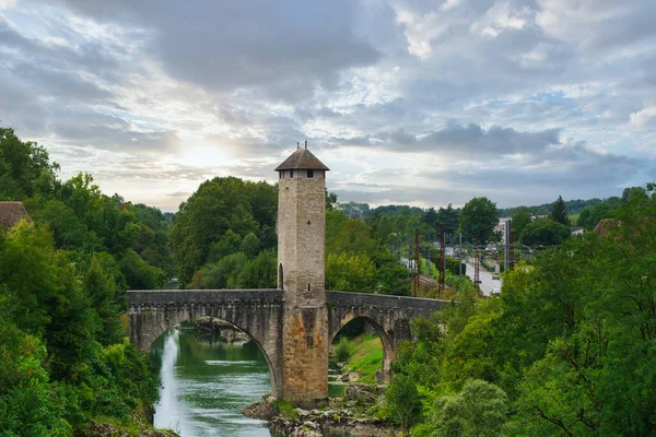 Ponte Medievale Sul Fiume Gave Pau Orthez Francia — Foto Stock