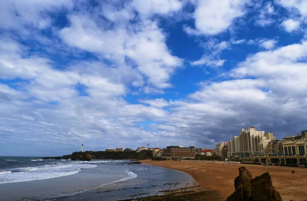 Città Biarritz Sue Famose Spiagge Sabbia — Foto Stock
