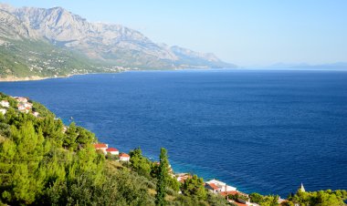 크로아티아에서 바다의 전망